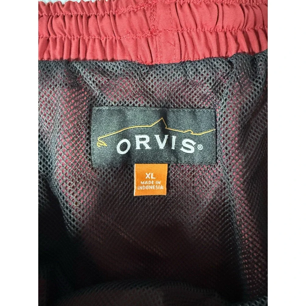 Orvis Shorts Mens XL Burgundy Nylon Swim‎ Trunks